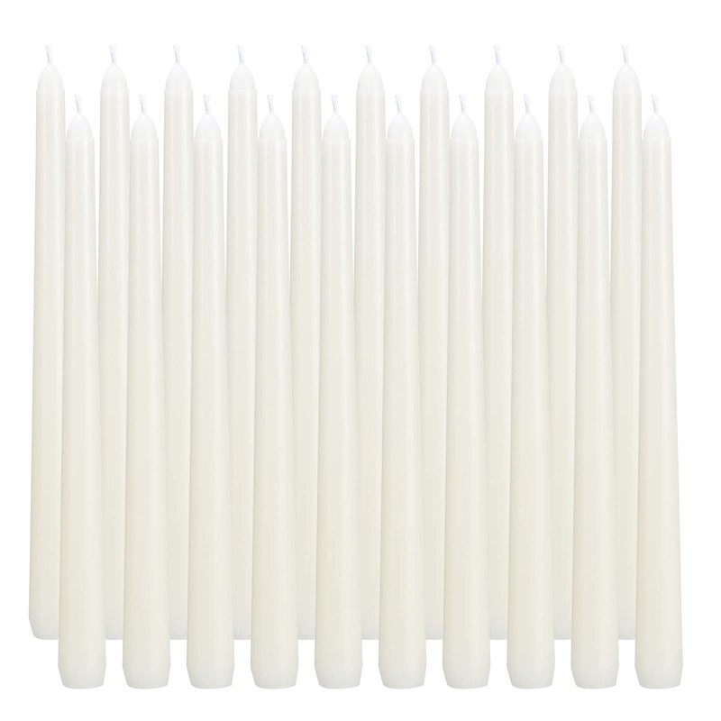20Pack Taper Candles, Unscented and Smokeless 10 Inch Taper Candles Long Burning