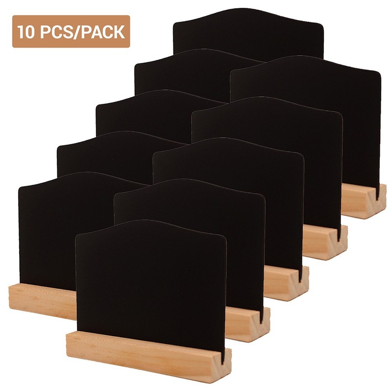 10-100Pcs Mini Chalkboard Signs with Stand，Reusable Wooden Tabletop Chalkboard