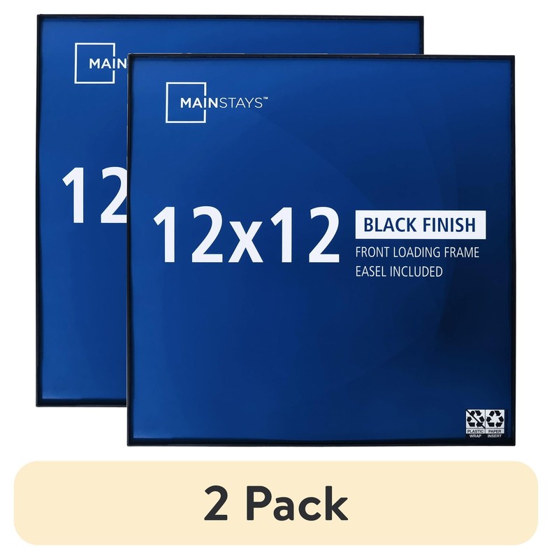 (2 pack) MS 12×12 Front Loading Tabletop/Wall Picture Frame, Black