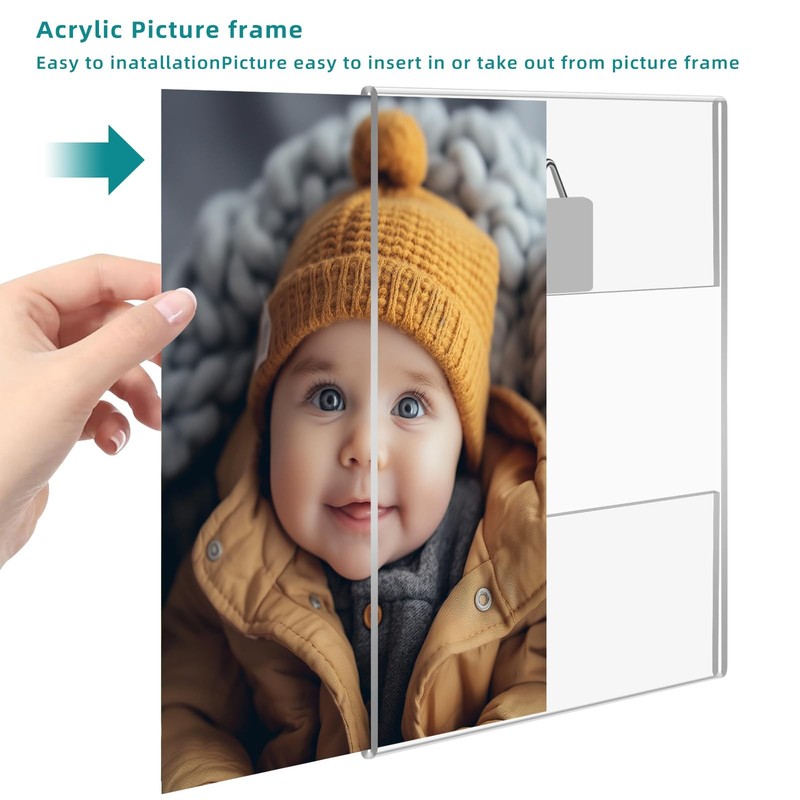 4x6 Picture Frame set of 2 pack Acrylic Frames - Transparent 8x10 Clear Wall ... gallery