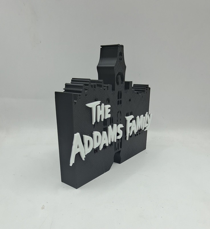 Addams Family Old School Logo Sign Desk Shelf Art Home Decor gallery