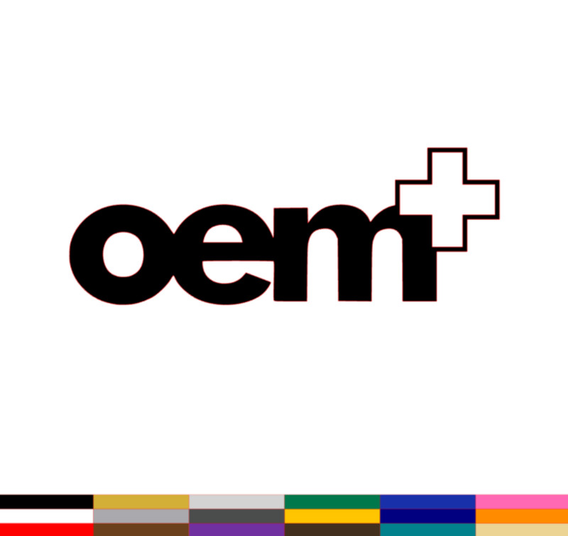 OEM+ Decal PICK SIZE COLOR Vinyl Sticker Window Car Racing JDM OEM Plus Turbo gallery