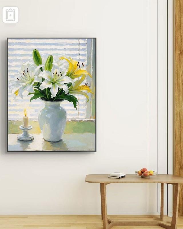 Premium White Lily Reproduction Print Large Canvas Wall Art Office 12*18 gallery
