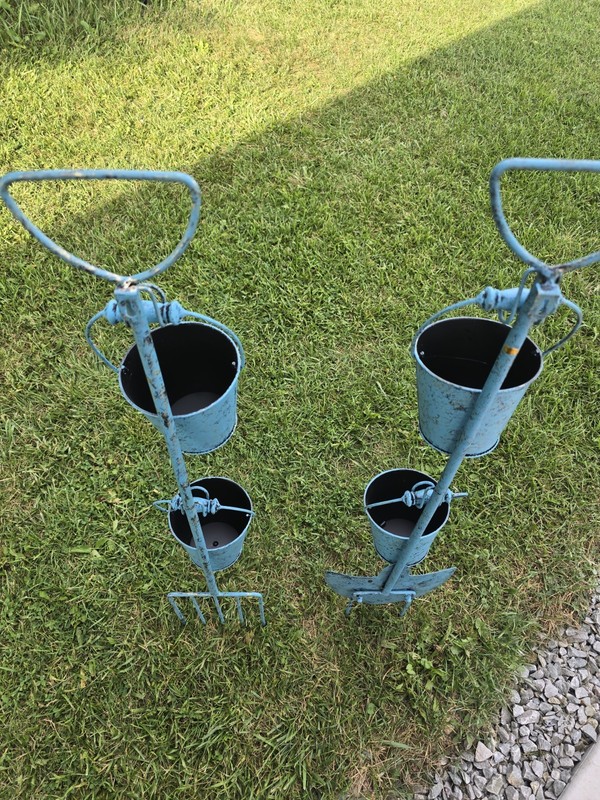 Garden Tools Wall Or Ground Art With Buckets gallery