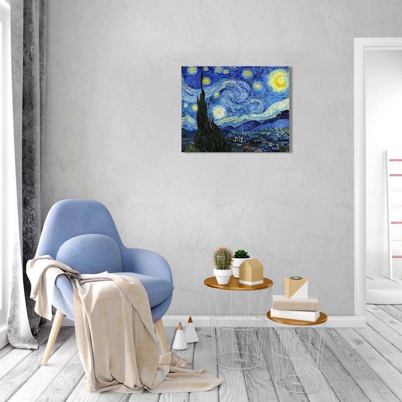 Van Gogh Canvas Wall Art: Starry Night Landscape Painting Picture Reproductio... gallery