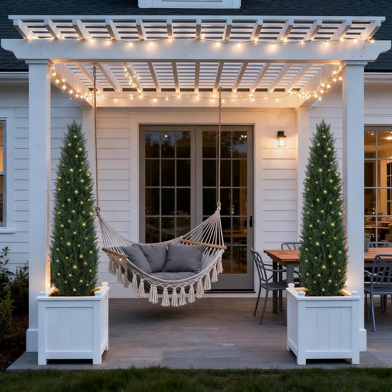 5FT Topiary Trees Artificial Outdoors 2 Pack, Two 5 Foot UV Resistant Faux Cedar gallery