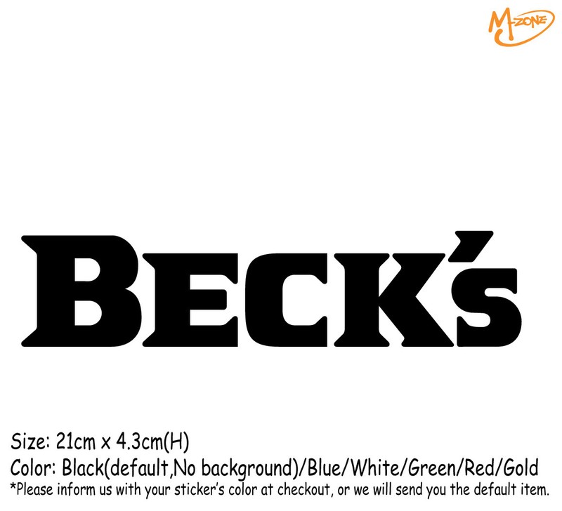 BECK BEER Stickers 21cm Reflective Decal Business Signs Best Gift BA