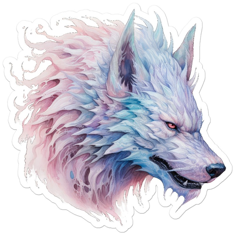 Ice Fantasy Wolf – Vinyl Decal Sticker – Car Window Laptop – ebn11970