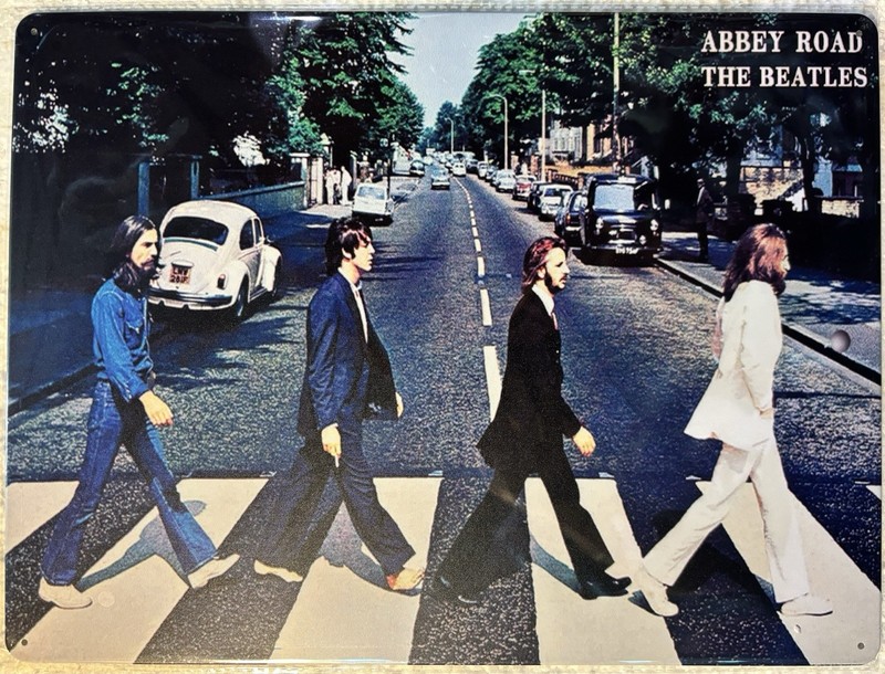 Tin Sign 12×16 Beatles Abbey Rd Album John Paul George Ringo Rock Roll Band #76
