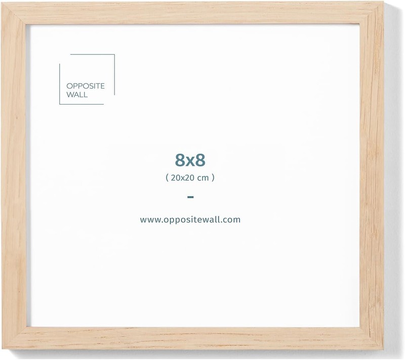 Opposite Wall – 8×8 in – Natural Solid Oak Wood Picture Frame in,