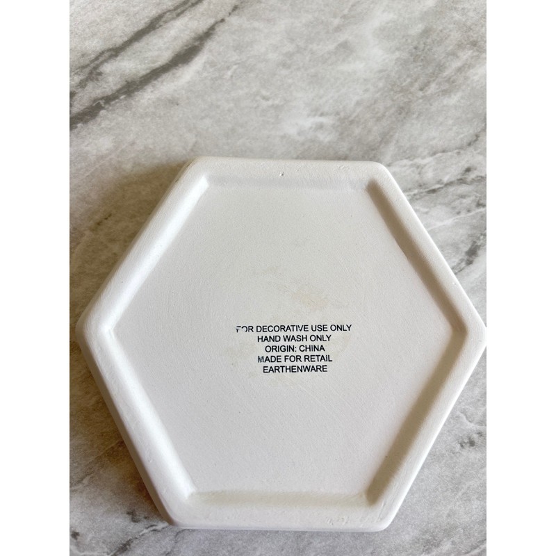 Unbranded Hexagon Decorative Tray White Good Earthenware Unique decoration gallery