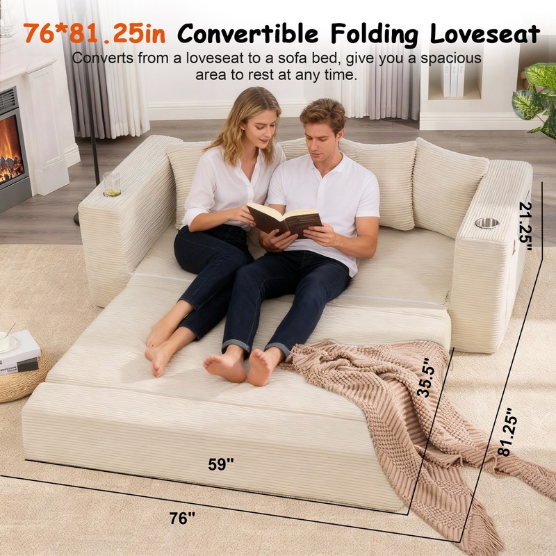 76 IN Folding Convertible Sofa Bed gallery