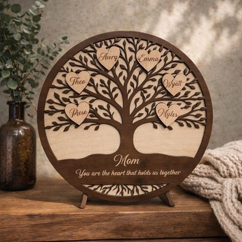 Custom Family Sign - Mother’s Day Gift, Mom Birthday Gift, Wooden Sign gallery