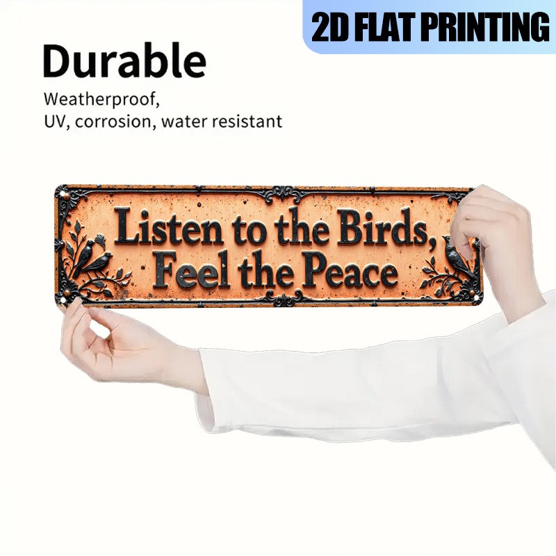 Listen to the Birds Feel the Peace Bird Branch Vintage Metal Sign Tin Wall Decor gallery