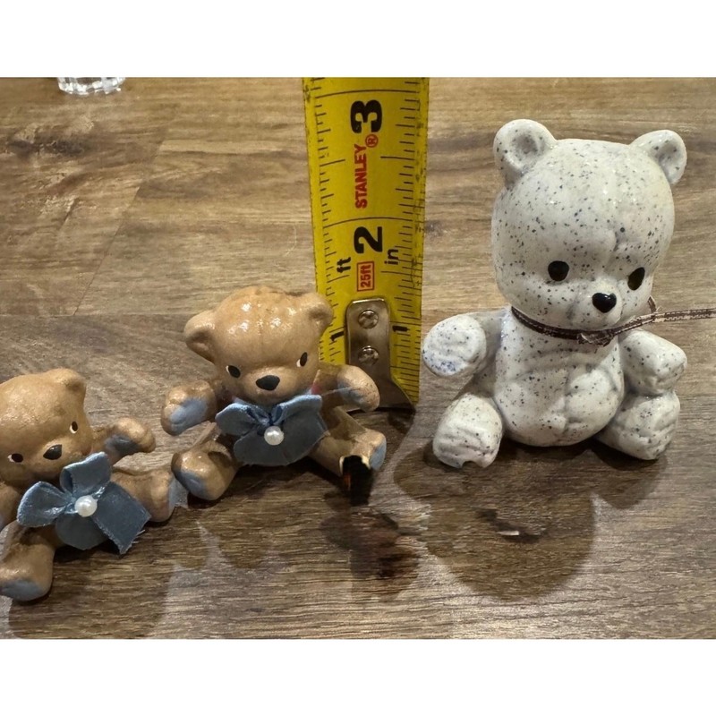 Vintage LOT OF 3 Ceramic? Miniature Mini Bears Animal Figurines Trinkets gallery