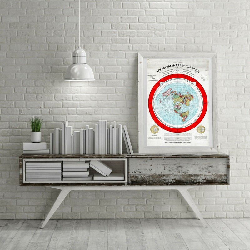 Flat Earth Map + Patent + Verso Key Alexander Gleason's 1892 Standard World Map gallery