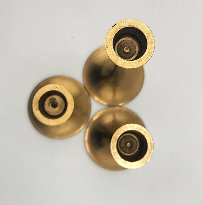 Vintage Brass Candlesticks Mid Century Trio Graduated Taper Holders gallery