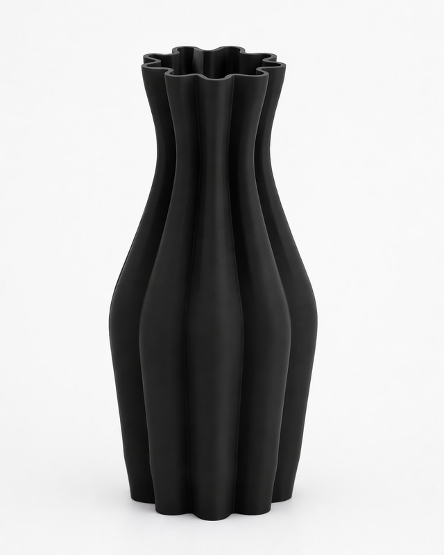 Fluted Vase 3D Printed Boho Sculptural Home Decor Gift Matte 4 Colors
