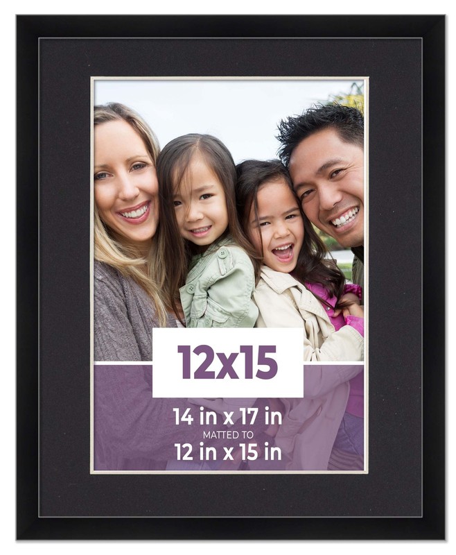 12×15 Frame Black With Black Picture Mat For 12×15 Photo – Black 14×17 Frame To