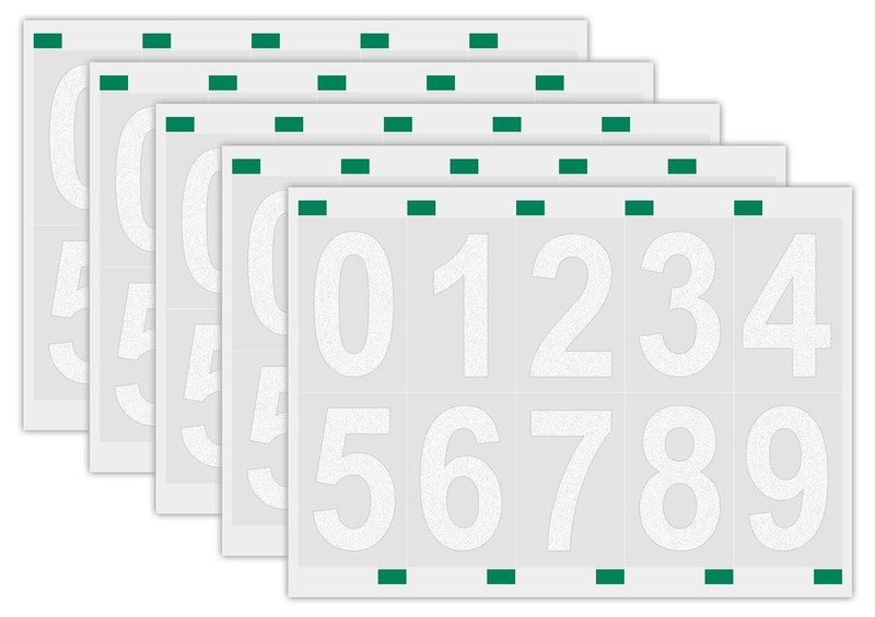 Lacasa 50 PCS 3 Inch Reflective Mailbox Numbers for Outside, 5 Sets Self Adhe…