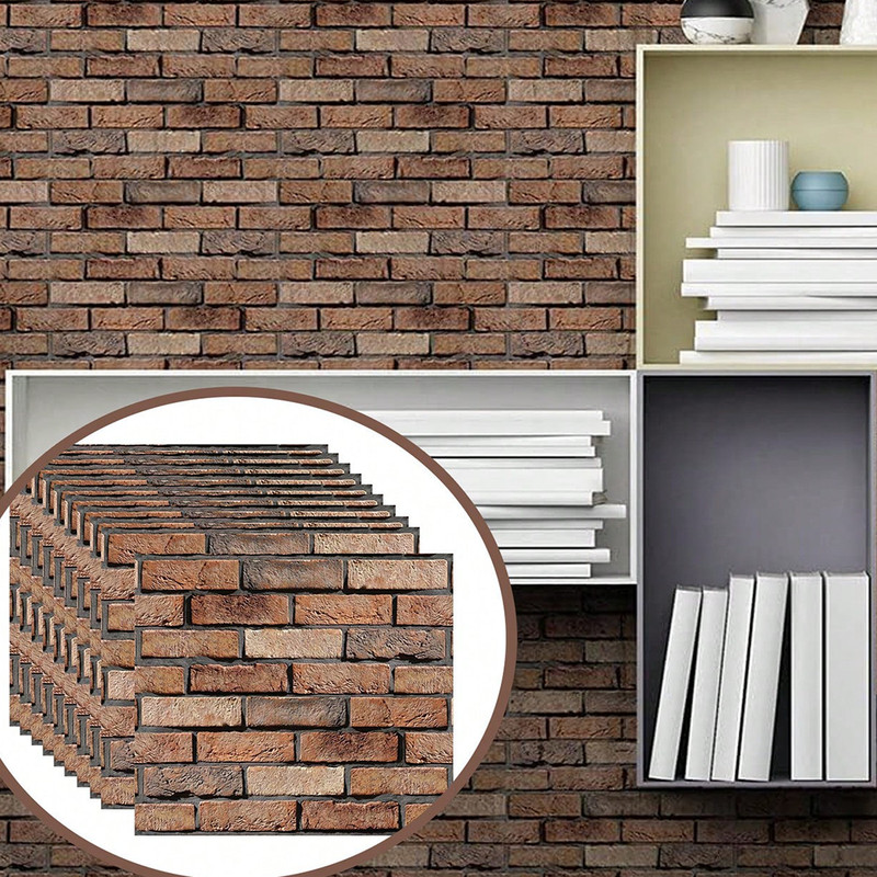 3D Wall Panels Peel and Stick - 10 Pack Brick Textured PVC Panels Self Adhesive gallery