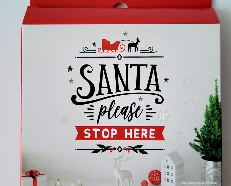 Santa Please Stop Here Christmas Wall Decal Holiday Decor Peel&Stick approx27x10