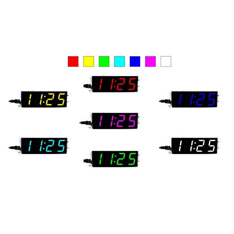DC 5V LED Electronic Clock Kit DIY 4-Bit Digital Tube Multicolor with Clear Case gallery