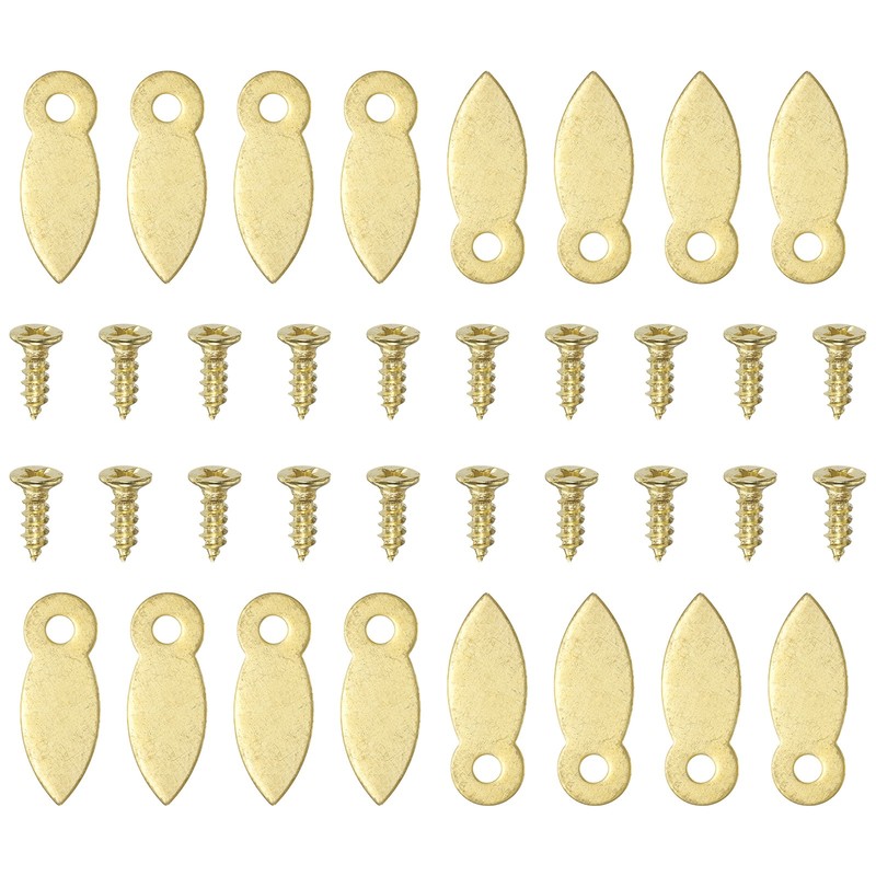 100Pcs Picture Frame Backing Clips with 100Pcs Screws for Hanging Picture, Gold
