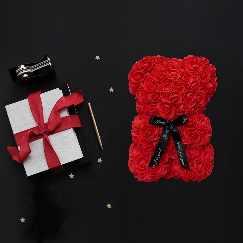 Rose Bear Rose Teddy Bear Flower Gift Black Box for Valentines Gifts Annivers... gallery
