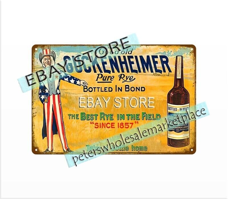 Guckenheimer Pure Rye Whiskey Uncle Sam metal tin sign metal retro wall decor