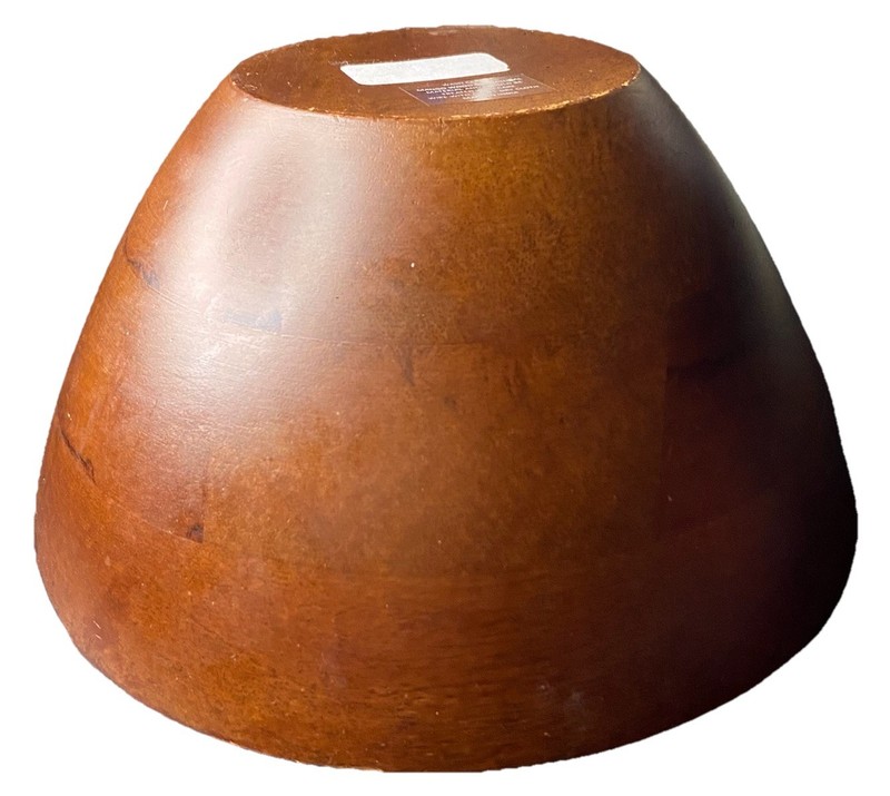 Mango Wood Pumpkin Bowl 6” Diameter Painted Interior Stained Wood Exterior gallery