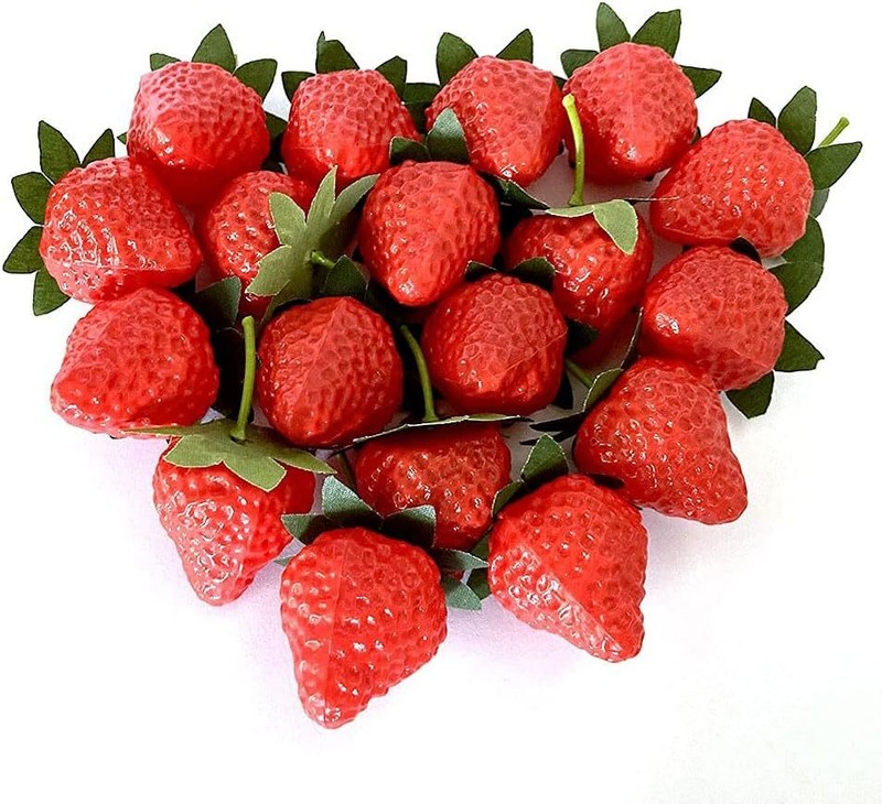 18PCS Plastic Artificial Red Strawberries Fake Lifelike Simulation Realistic ... gallery