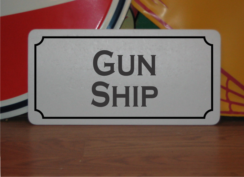 Gun Ship Metal Sign