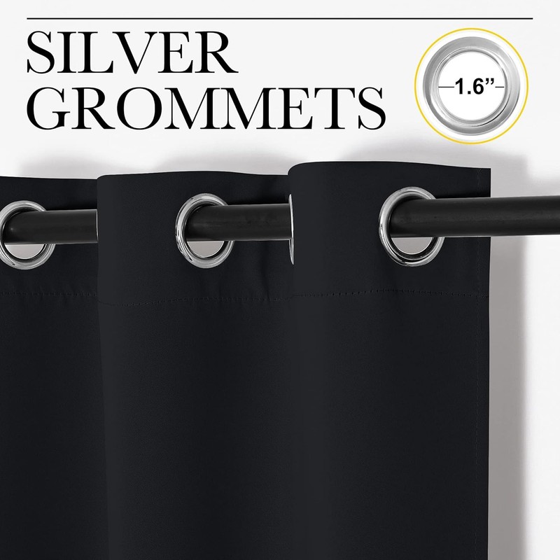 Bathroom Blackout Thermal Curtains and Drapes, 2 Panels, 42 inches Wide by 78 gallery
