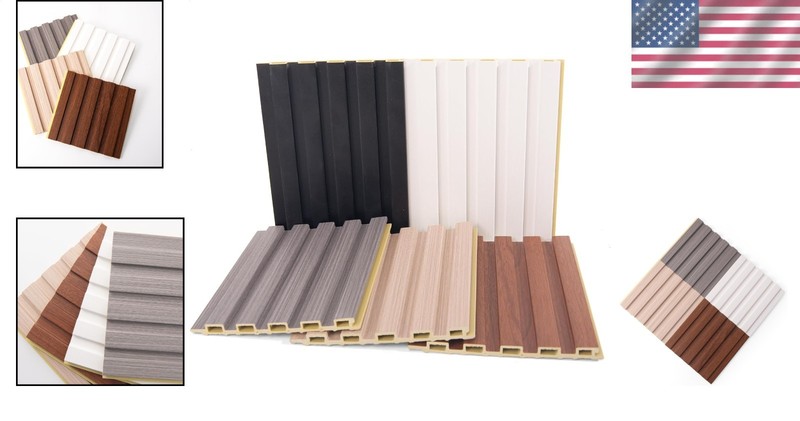 WPC Slat Wall Panel Samples Soundproof 3D Interior Decor Tiles 6x6 Eco-Friendly gallery