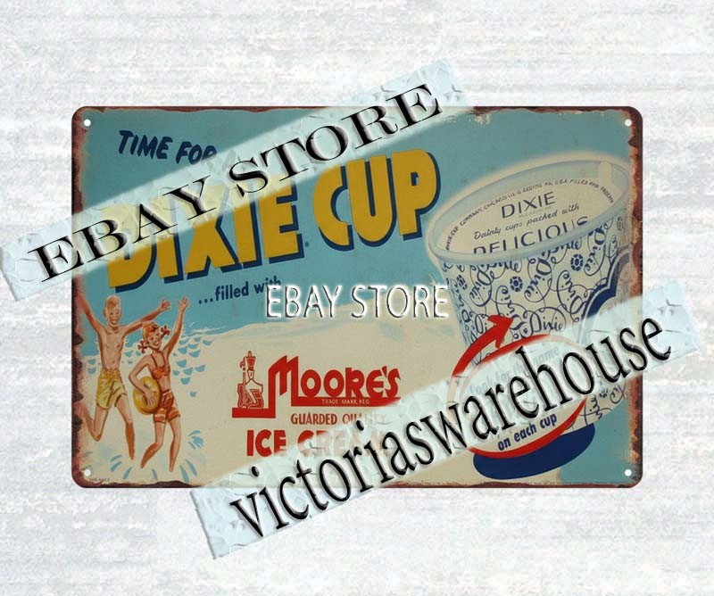 MOORE’S ICE CREAM DIXIE CUP DAIRY tin sign