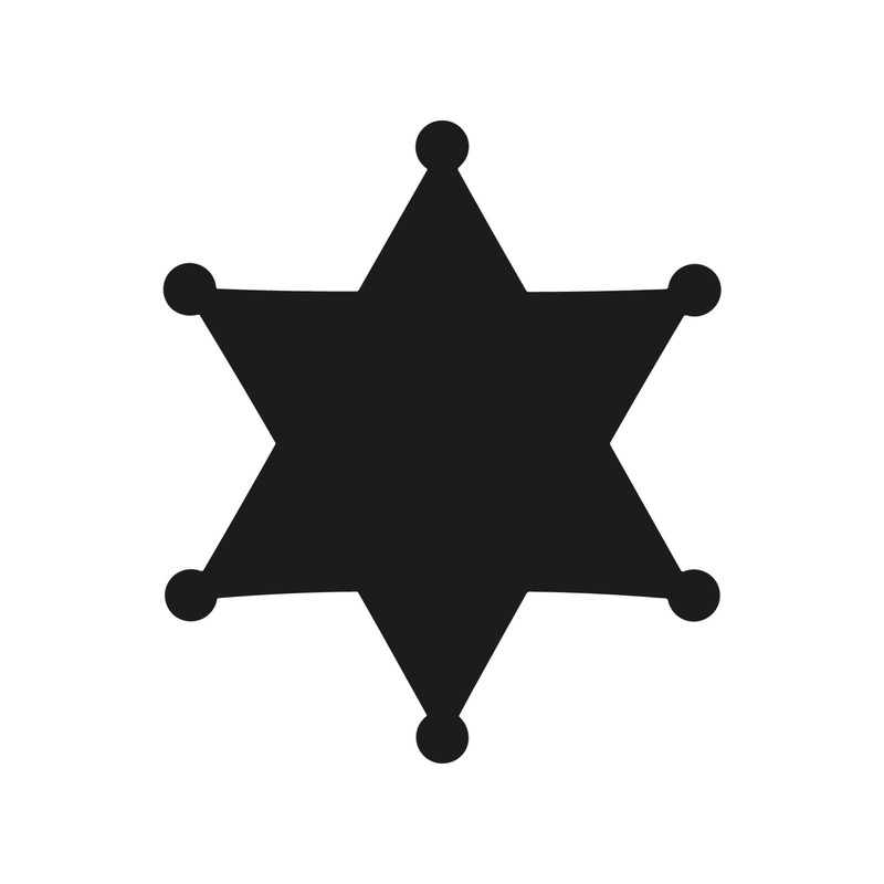 Sheriff Badge Star View Vinyl Sticker Decal Western Cowboy Police