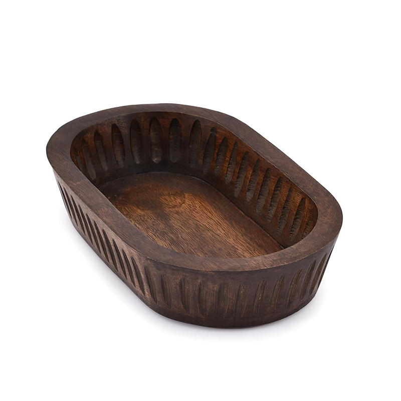 Samhita Mango Wood Decorative Bowls For Home Dcor Decorative Long Wooden Bowl
