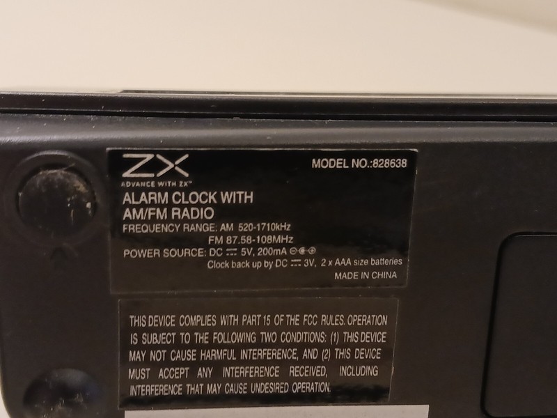 ZX Digital Alarm Clock AM/FM Radio Model #828638 Vintage Electronic Timepiece gallery