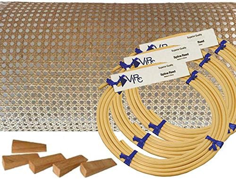 Cane Webbing Kit 1/2″ Fine Mesh with Splines, Wedges & Easy Instructions