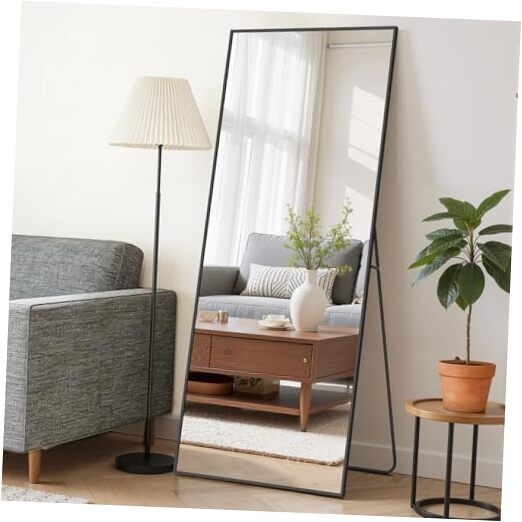 Mirror Full Length 64″x21″ Full Body Floor 64″L x 21″W Matte Black Rectangular