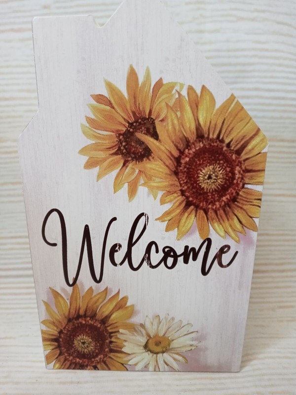 New "Welcome" Sunflower Fall Wood Block Sign Summer Farmhouse Tray Spring Floral gallery