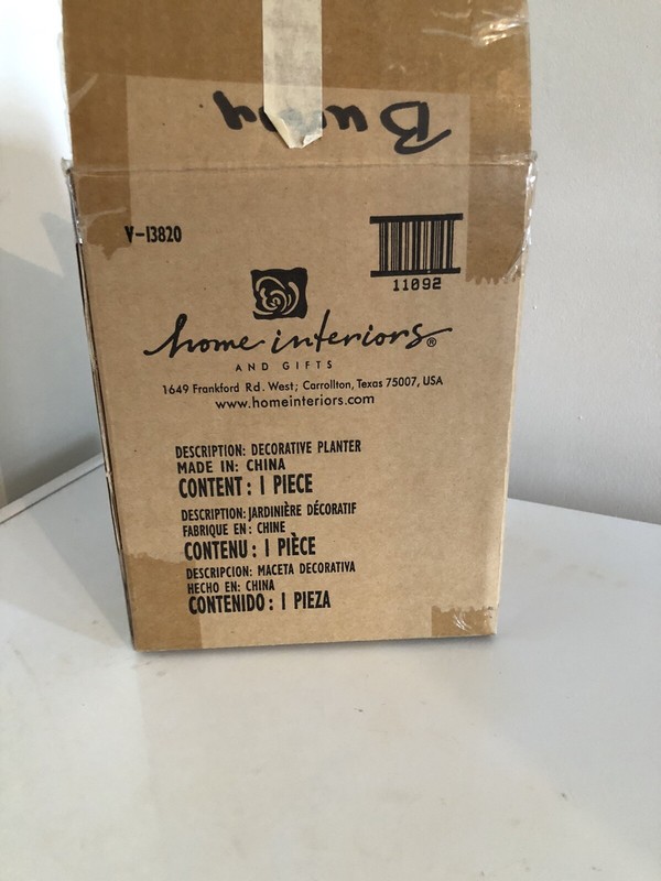 NEW Home Interiors 11092 Metal Tin Decorative Planter Sack Bunny Rabbit Spring gallery