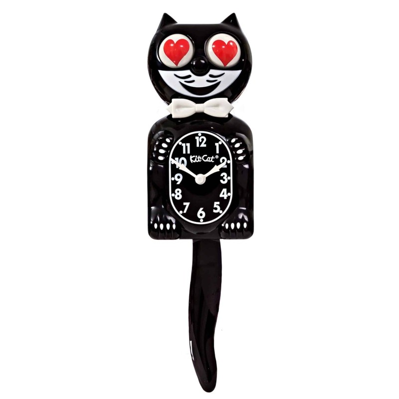 HEART EYES CLASSIC BLACK KIT CAT CLOCK -Full Size – 15.5″ – NEW IN BOX