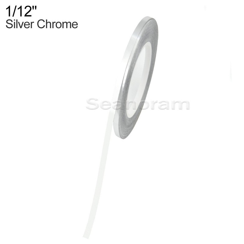 1/12″ 2mm Silver Chrome DIY Home Shop Pinstriping Pin Stripe Decal Vinyl Sticker