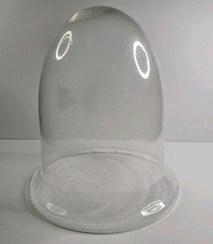 Vintage Hand Blown Seeded Glass Cloche Bell Jar Dome 12″ Display Cover