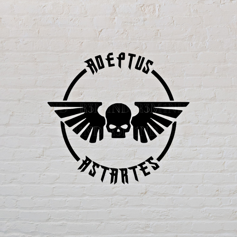 Space Marine Adeptus Astartes Window Decal | White/Black | 5″ x 5″