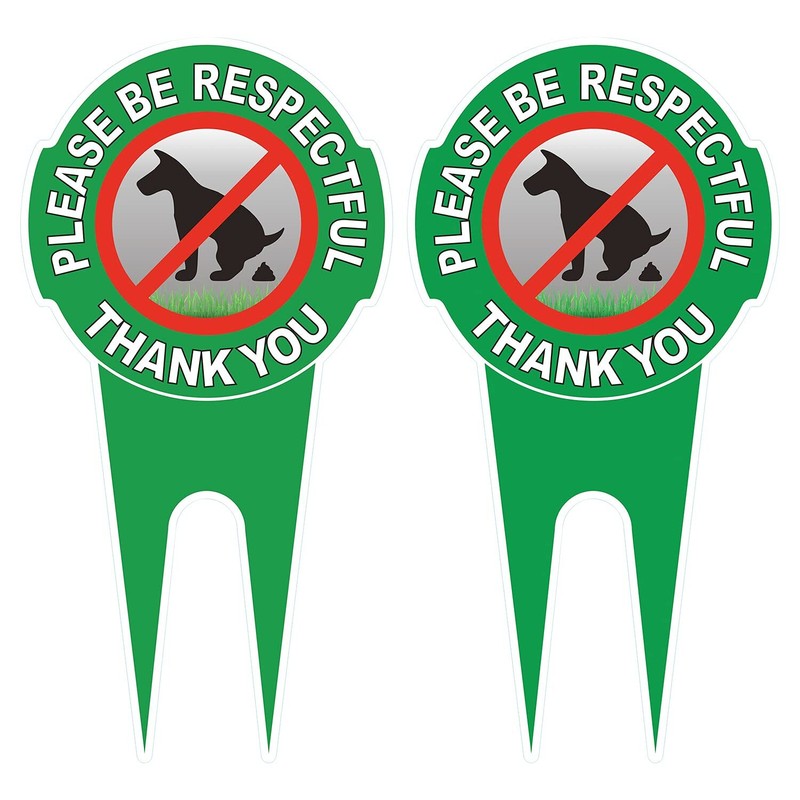 No Pooping Dog Sign with Stake | Double-Sided Yard Sign to Keep Lawns Clean