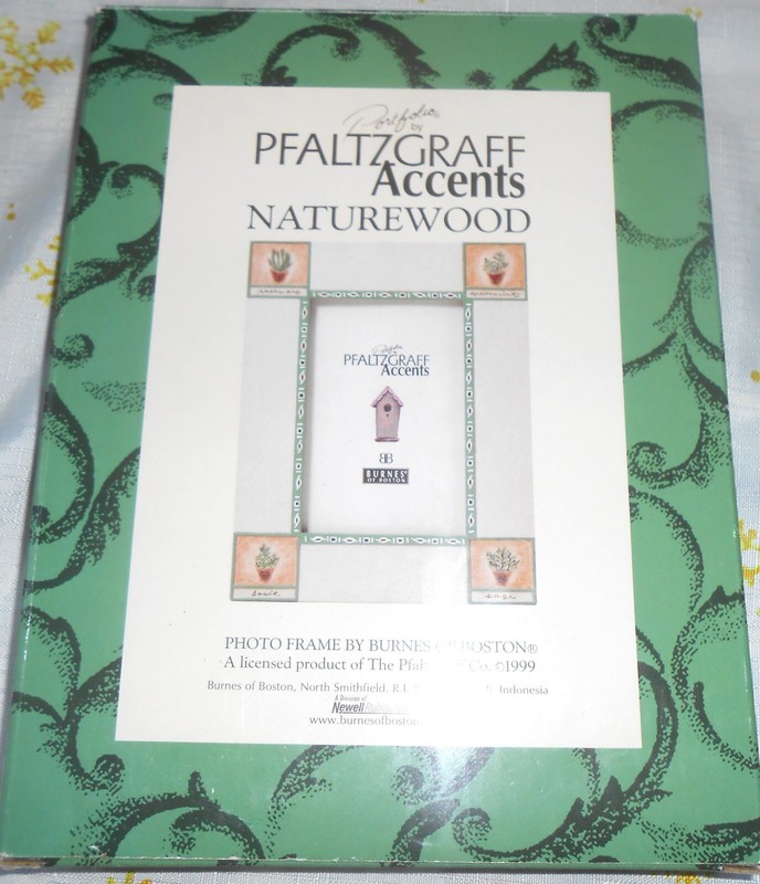 Pfaltzgraff Photo Frame Accent Naturewood Burnes of Boston 4×6 Herb Corners 1999