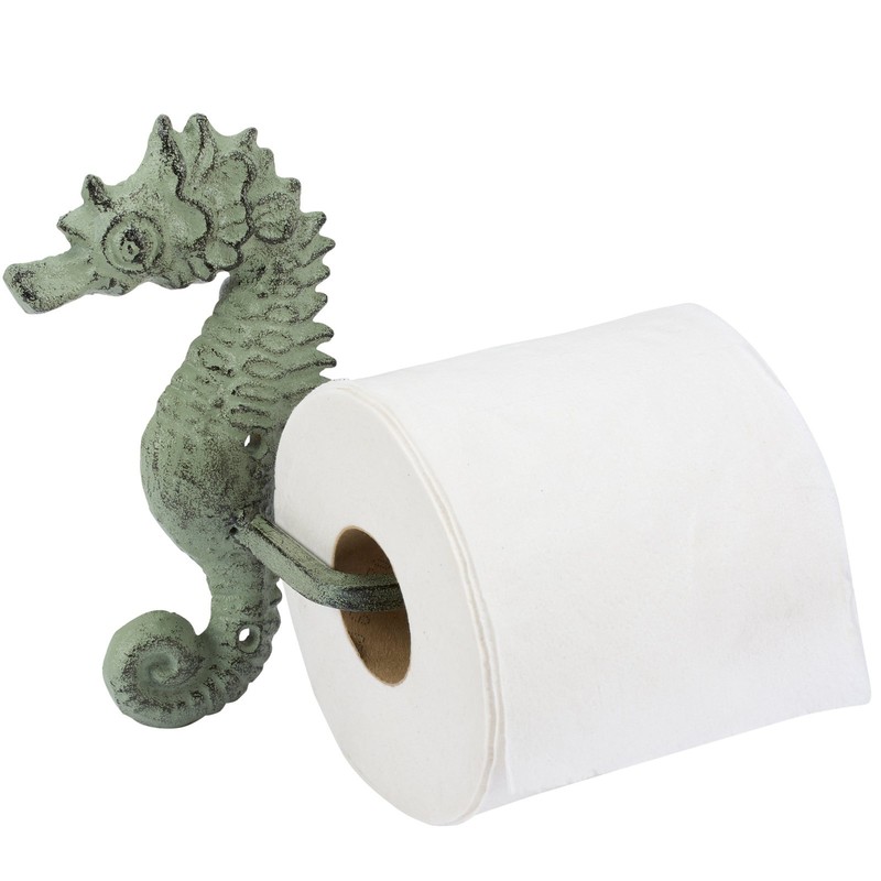 Primitives by Kathy Rustic Sea Horse Toilet Paper Holder Beach House Decor Metal